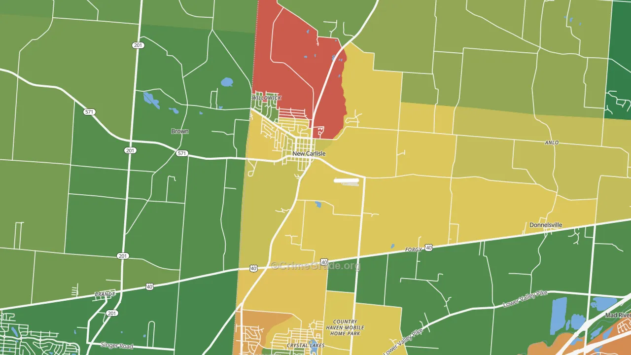 45344, OH Map of Theft Rates