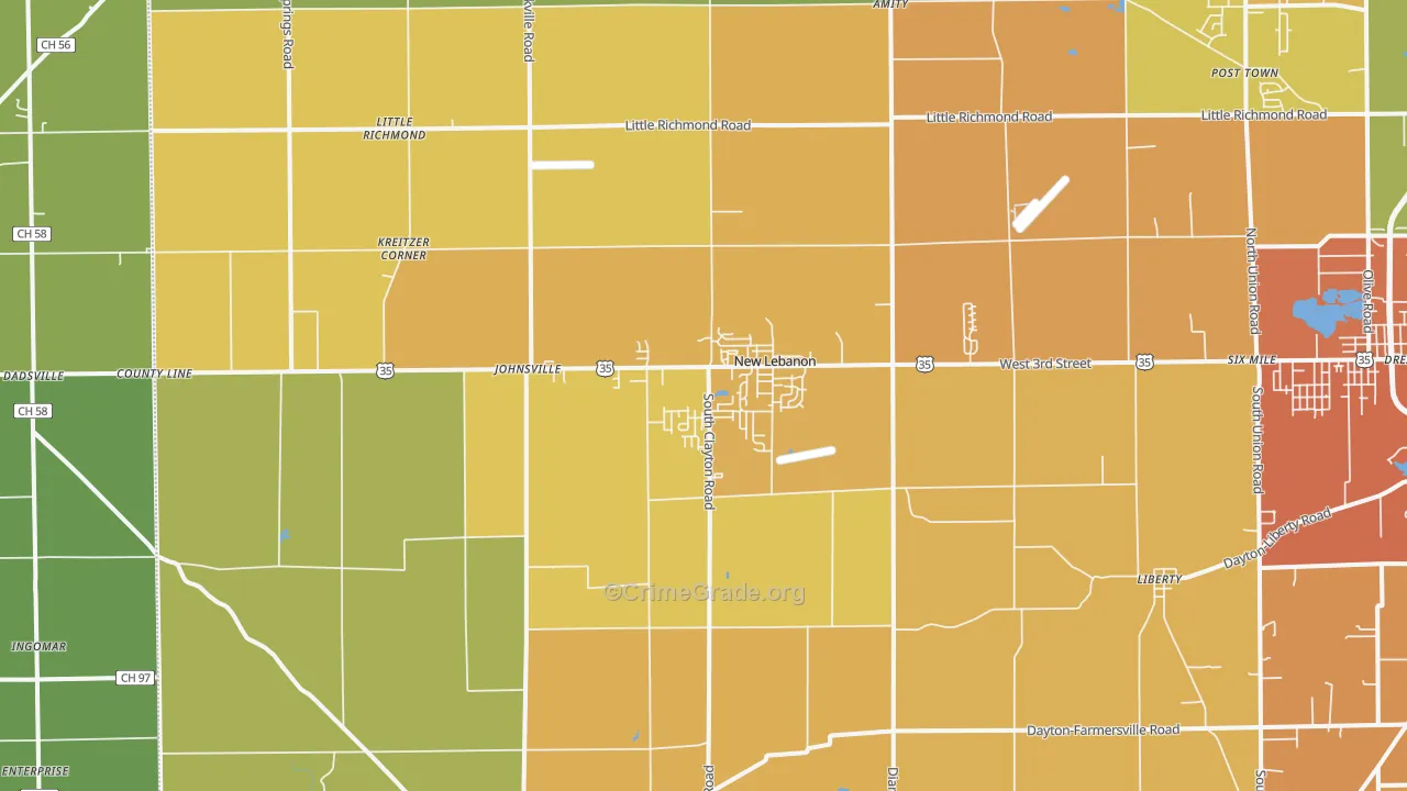 45345, OH Map of Theft Rates