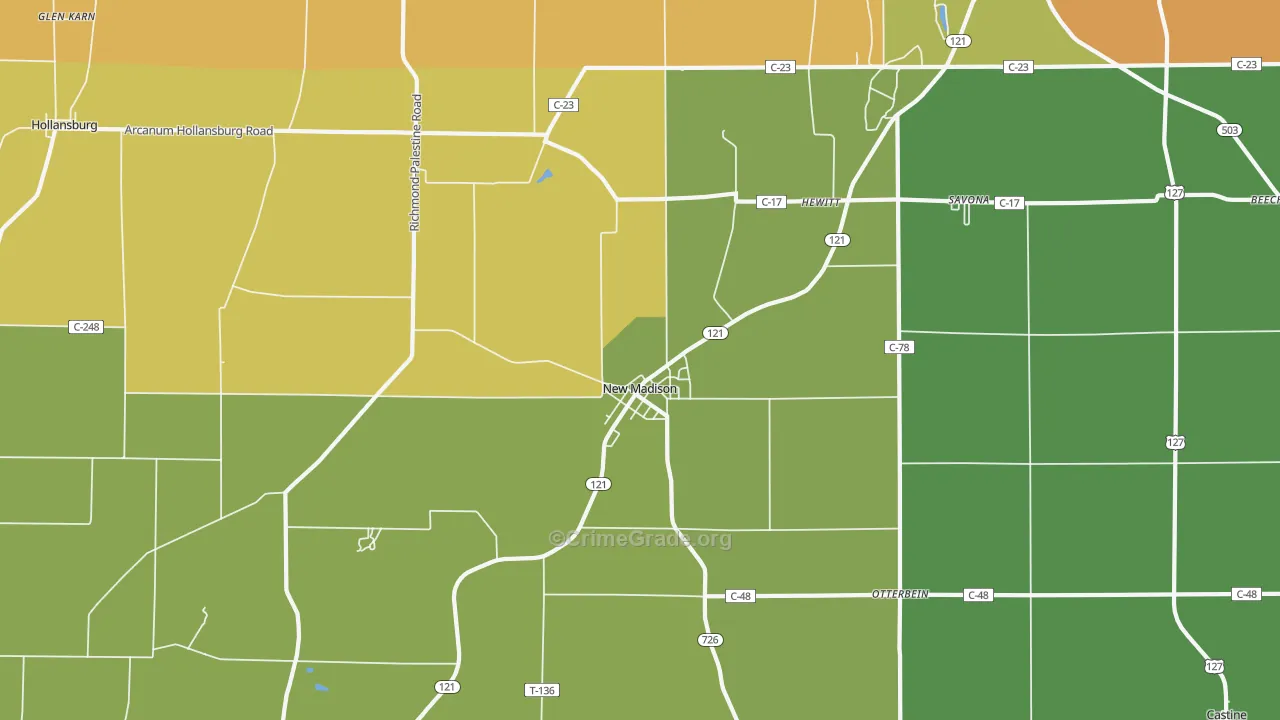 45346, OH Map of Theft Rates
