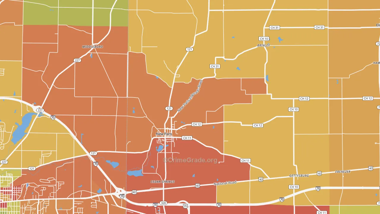 45347, OH Map of Theft Rates