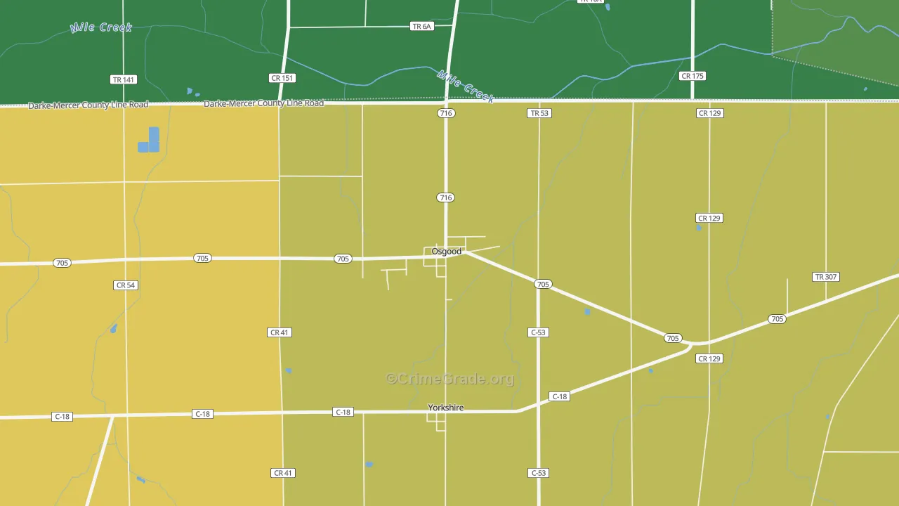 45351, OH Map of Theft Rates