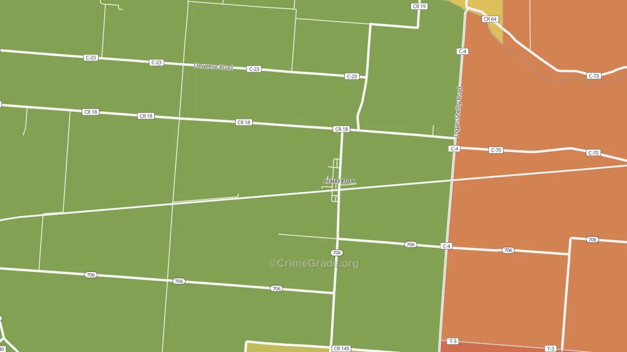 45353, OH Map of Theft Rates