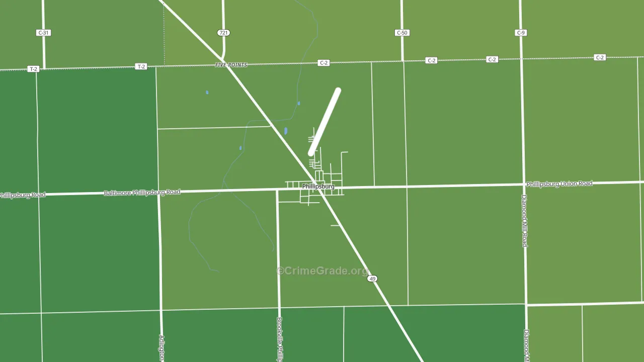 45354, OH Map of Theft Rates