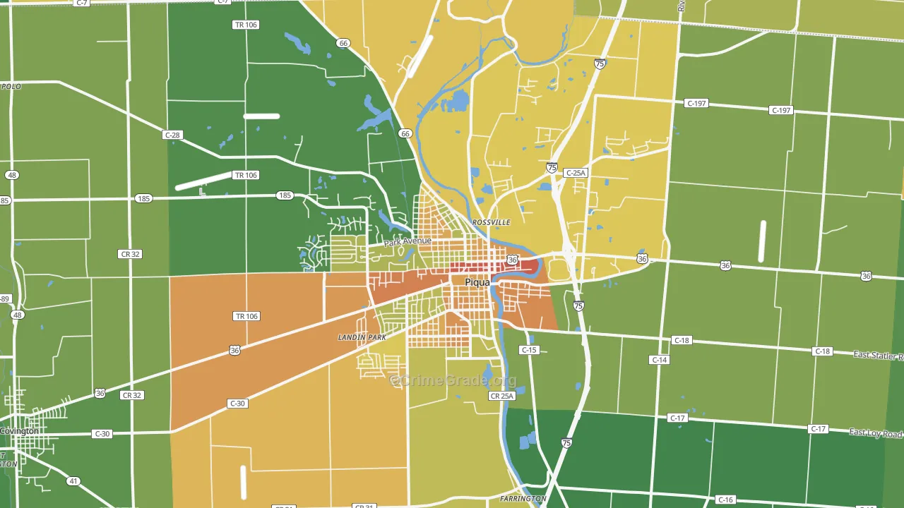 45356, OH Map of Theft Rates