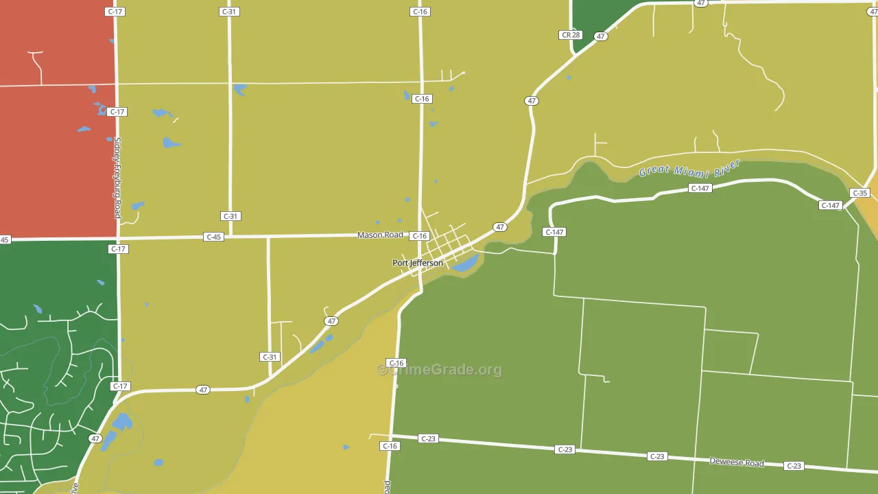 45360, OH Map of Theft Rates
