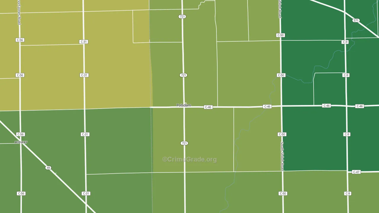 45361, OH Map of Theft Rates