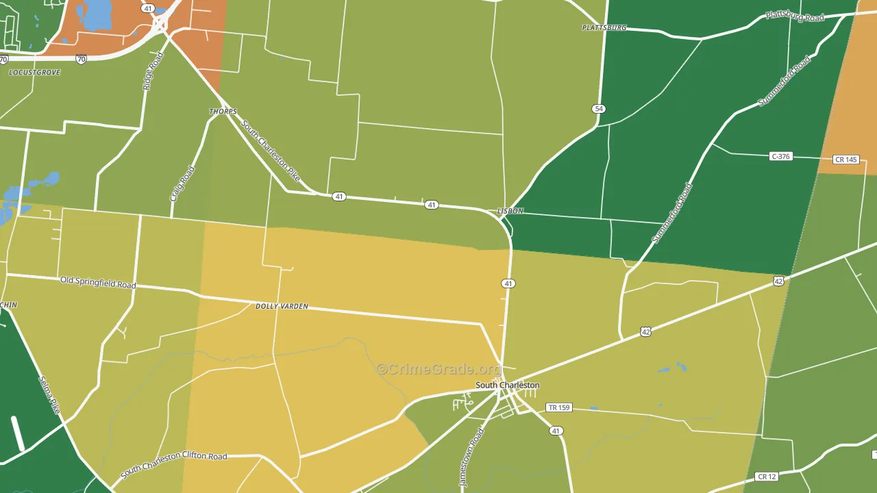 45368, OH Map of Theft Rates