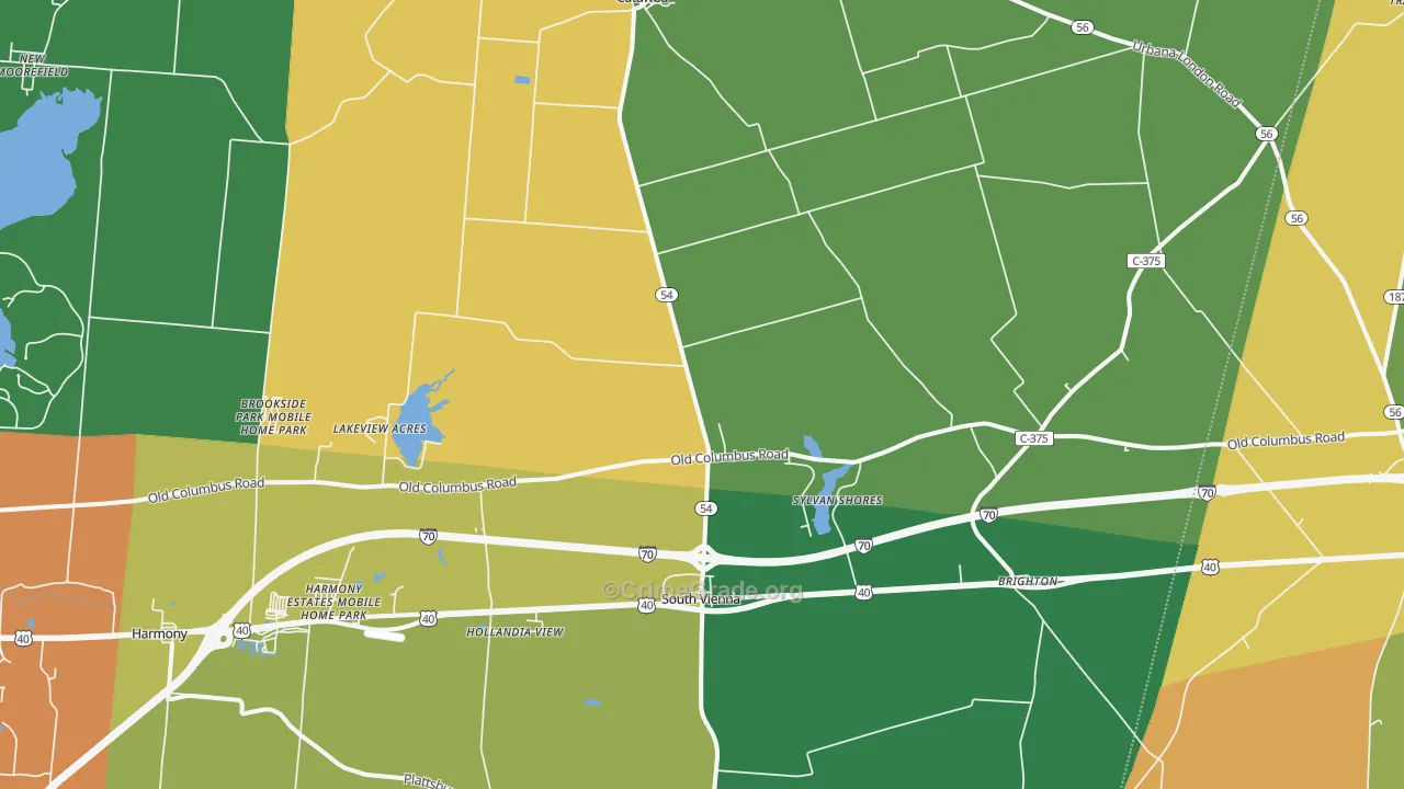 45369, OH Map of Theft Rates