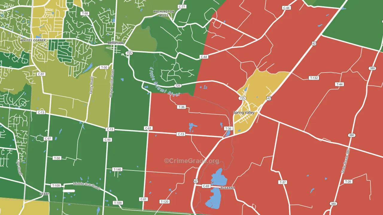45370, OH Map of Theft Rates