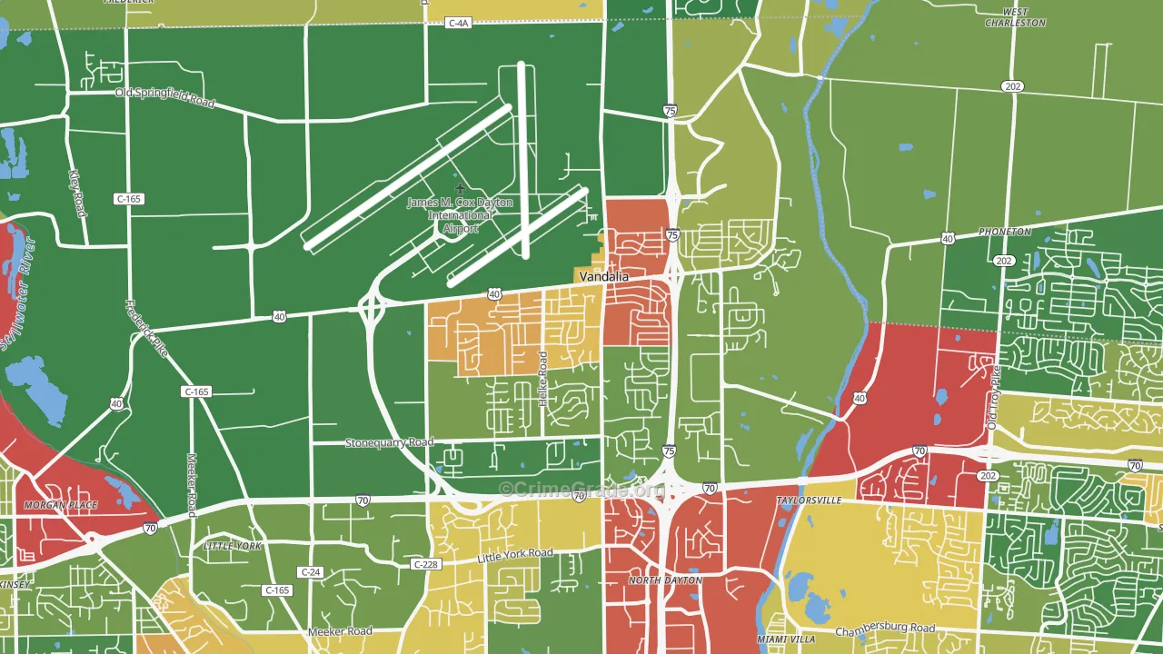 45377, OH Map of Theft Rates