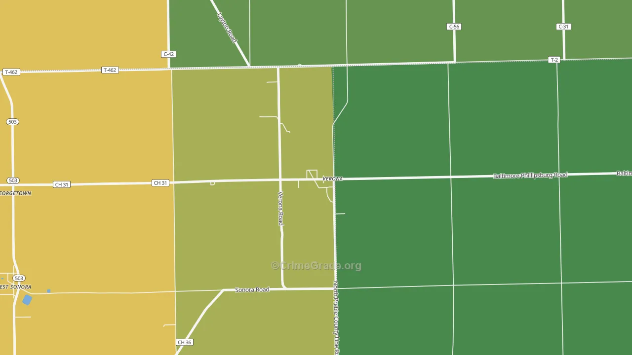 45378, OH Map of Theft Rates