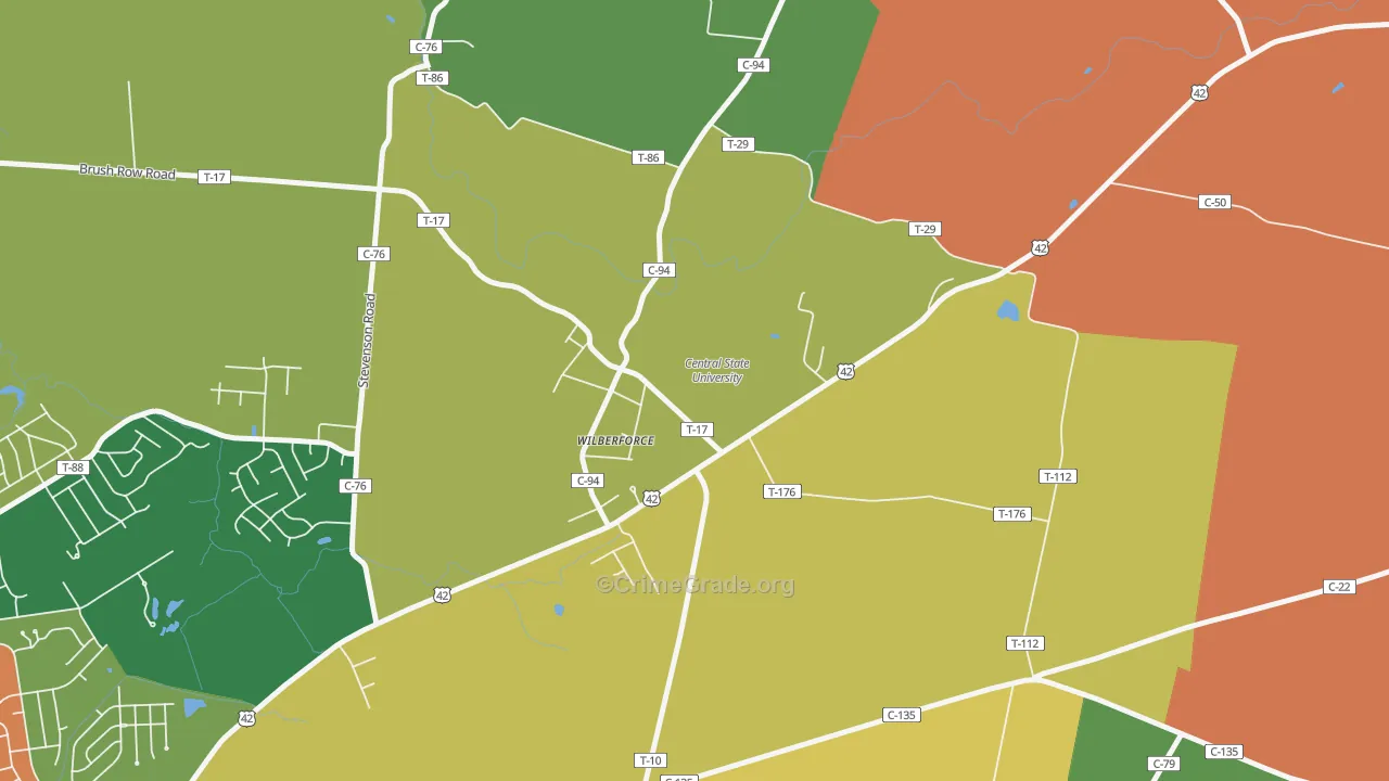 45384, OH Map of Theft Rates