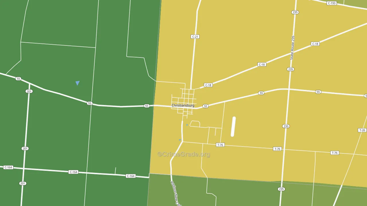 45389, OH Map of Theft Rates