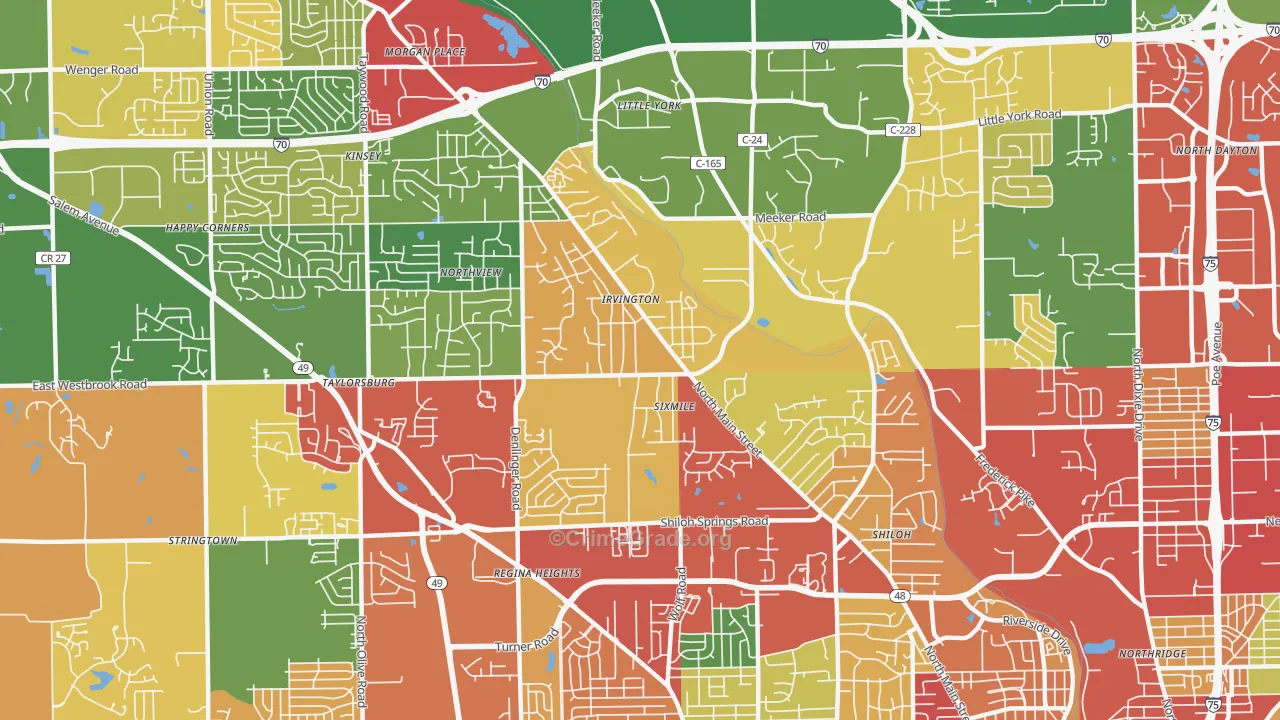 45415, OH Map of Theft Rates