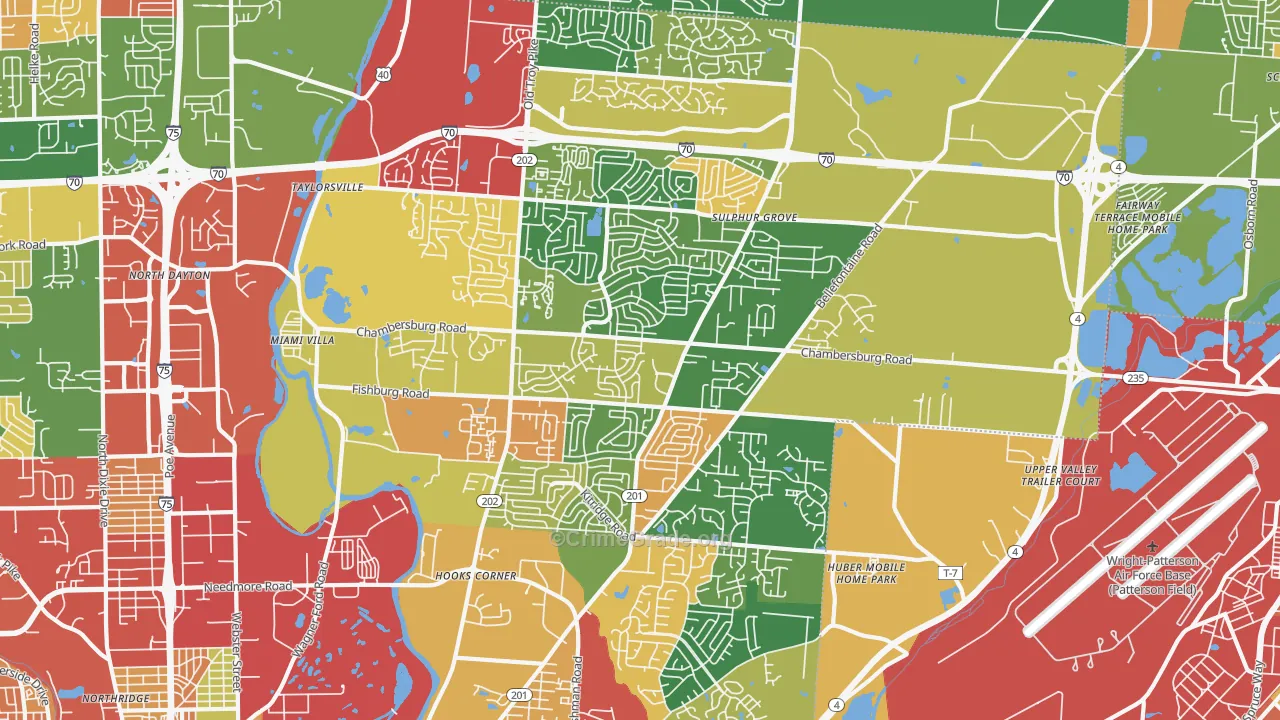 45424, OH Map of Theft Rates