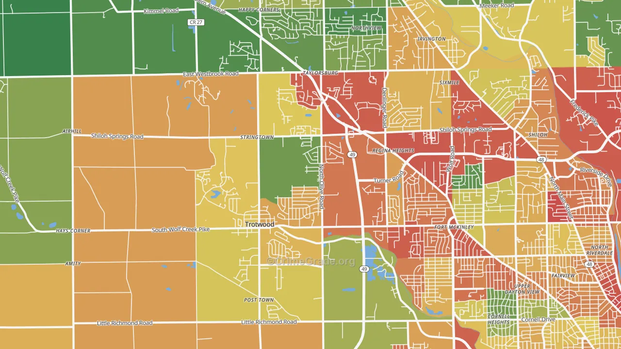 45426, OH Map of Theft Rates