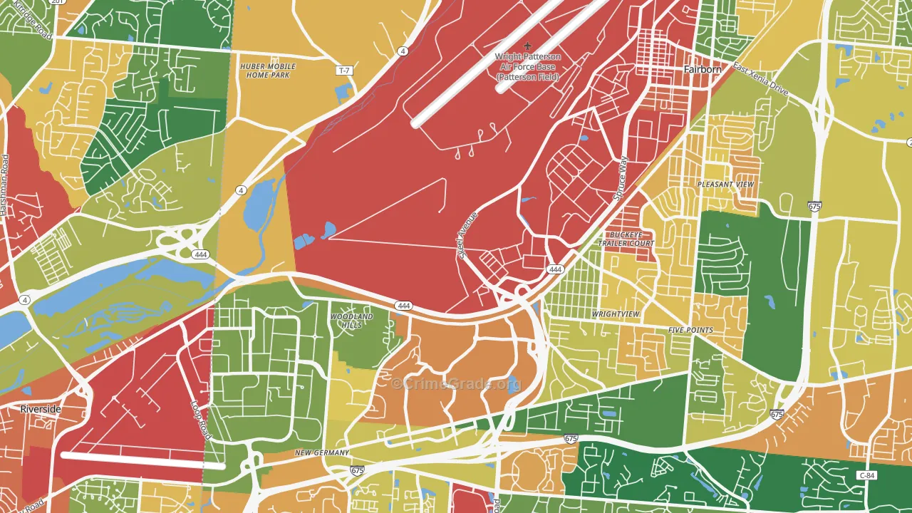 45433, OH Map of Theft Rates