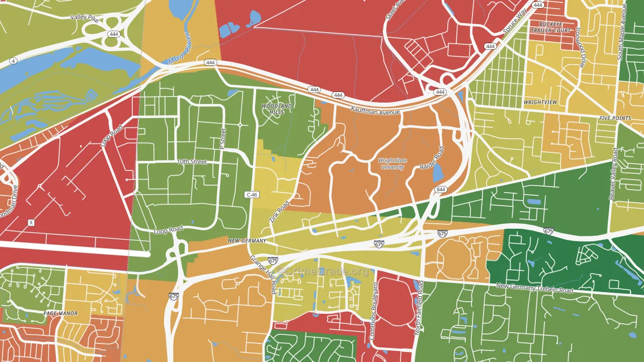 45435, OH Map of Theft Rates
