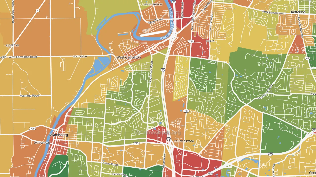 45449, OH Map of Theft Rates
