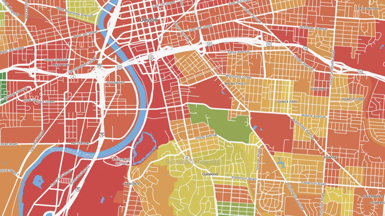 45469, OH Map of Theft Rates