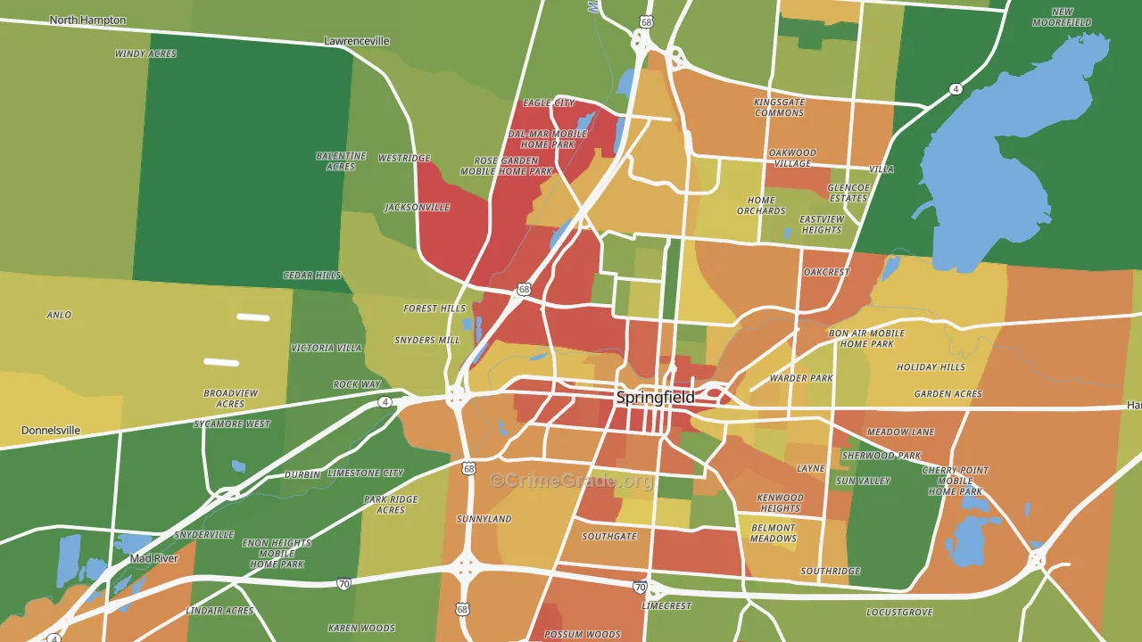 45502, OH Map of Theft Rates