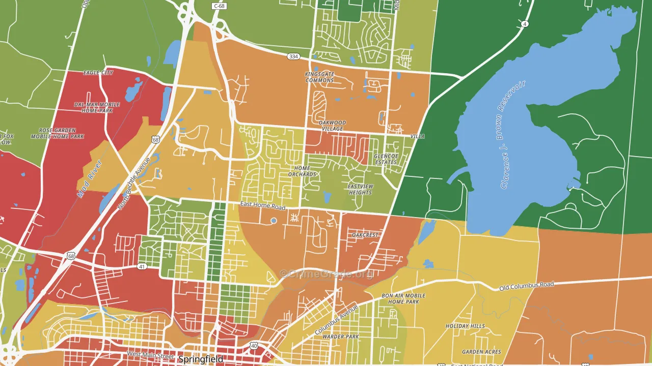 45503, OH Map of Theft Rates