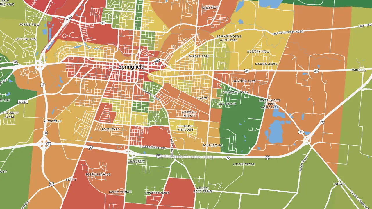 45505, OH Map of Theft Rates