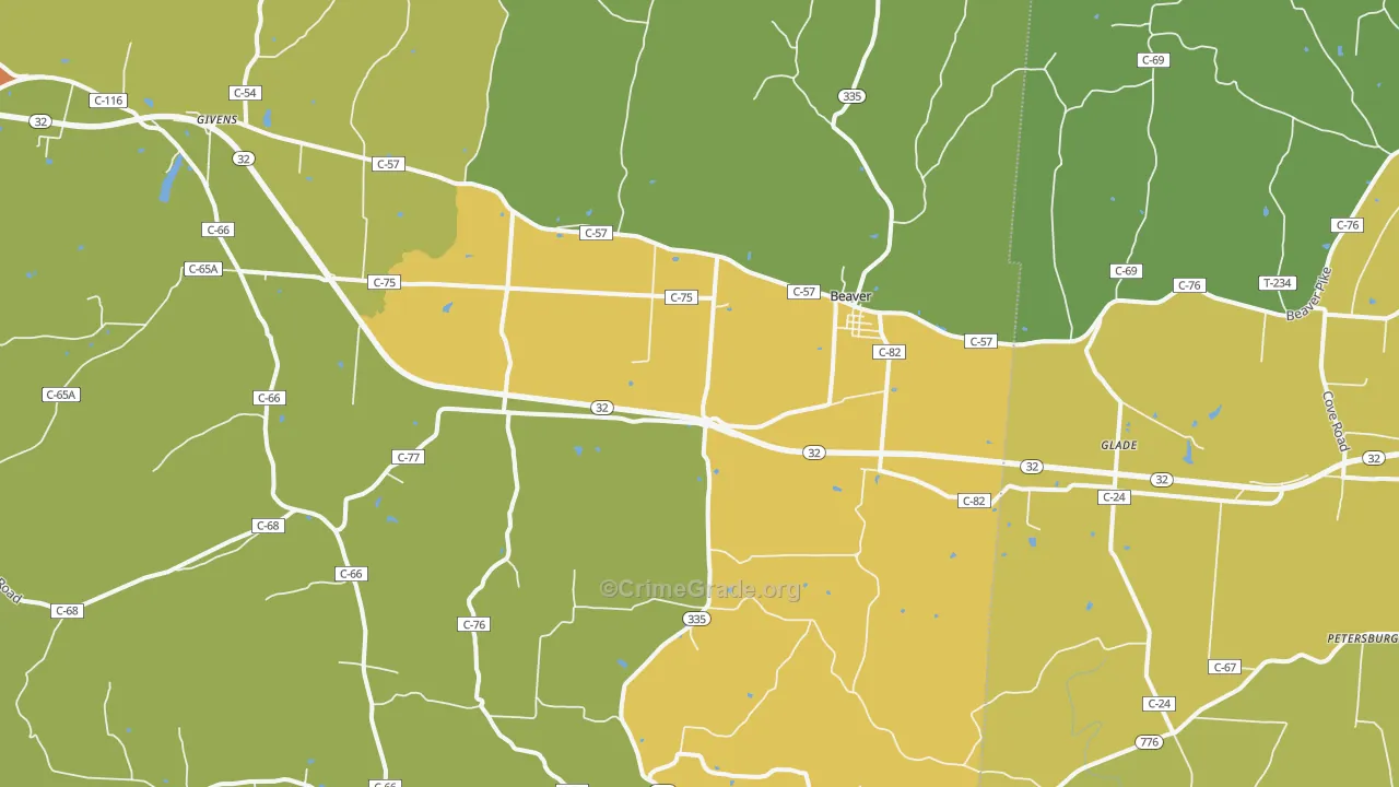 45613, OH Map of Theft Rates