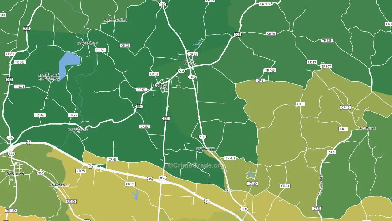 45614, OH Map of Theft Rates