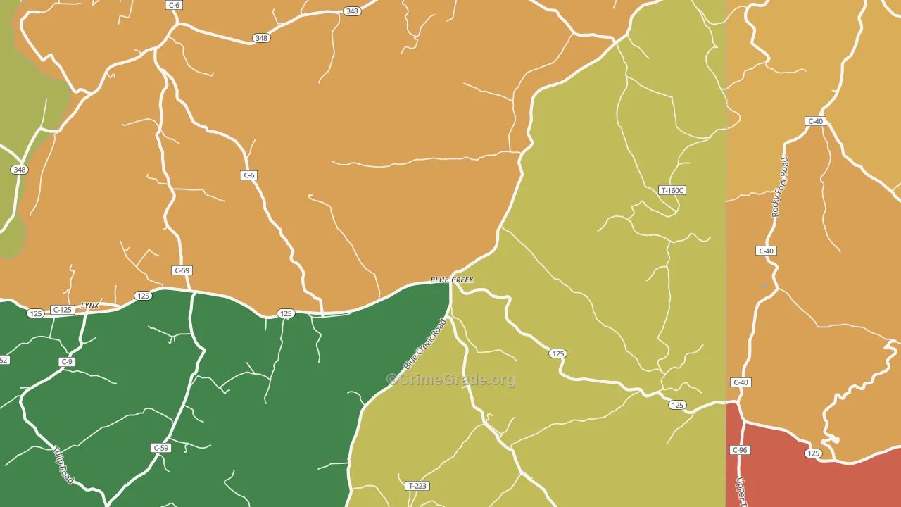 45616, OH Map of Theft Rates