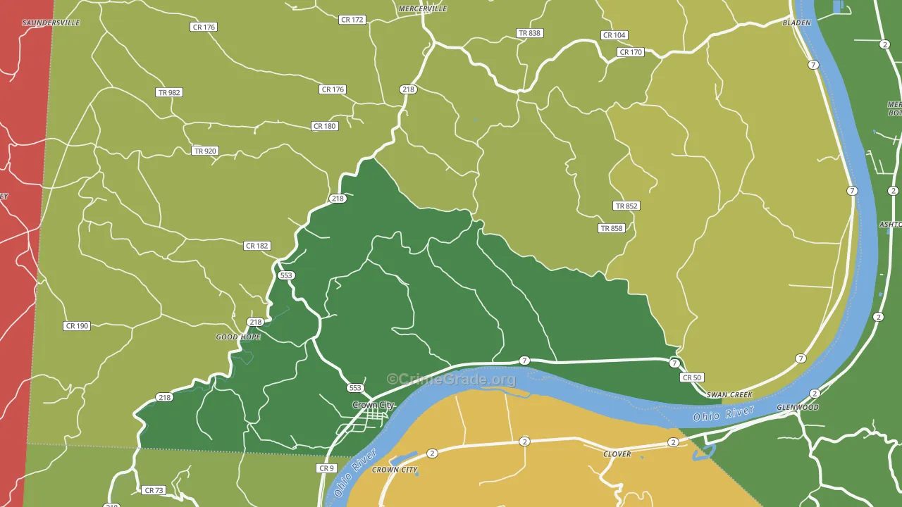 45623, OH Map of Theft Rates