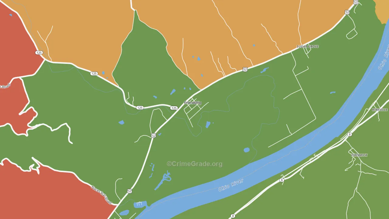 45630, OH Map of Theft Rates