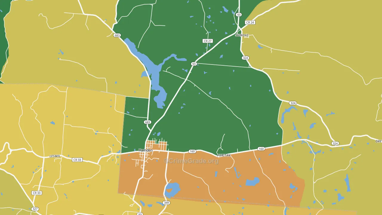45634, OH Map of Theft Rates