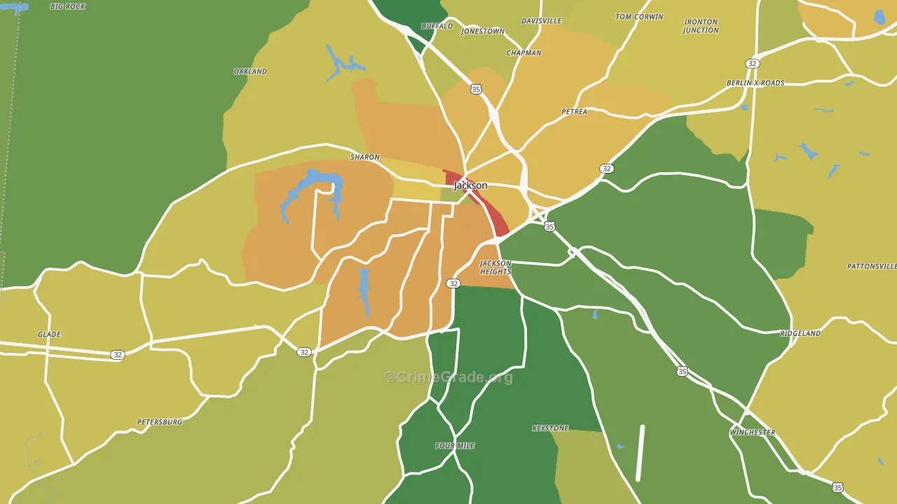 45640, OH Map of Theft Rates