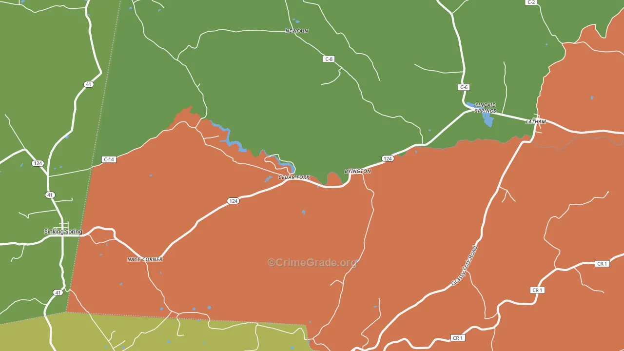 45646, OH Map of Theft Rates