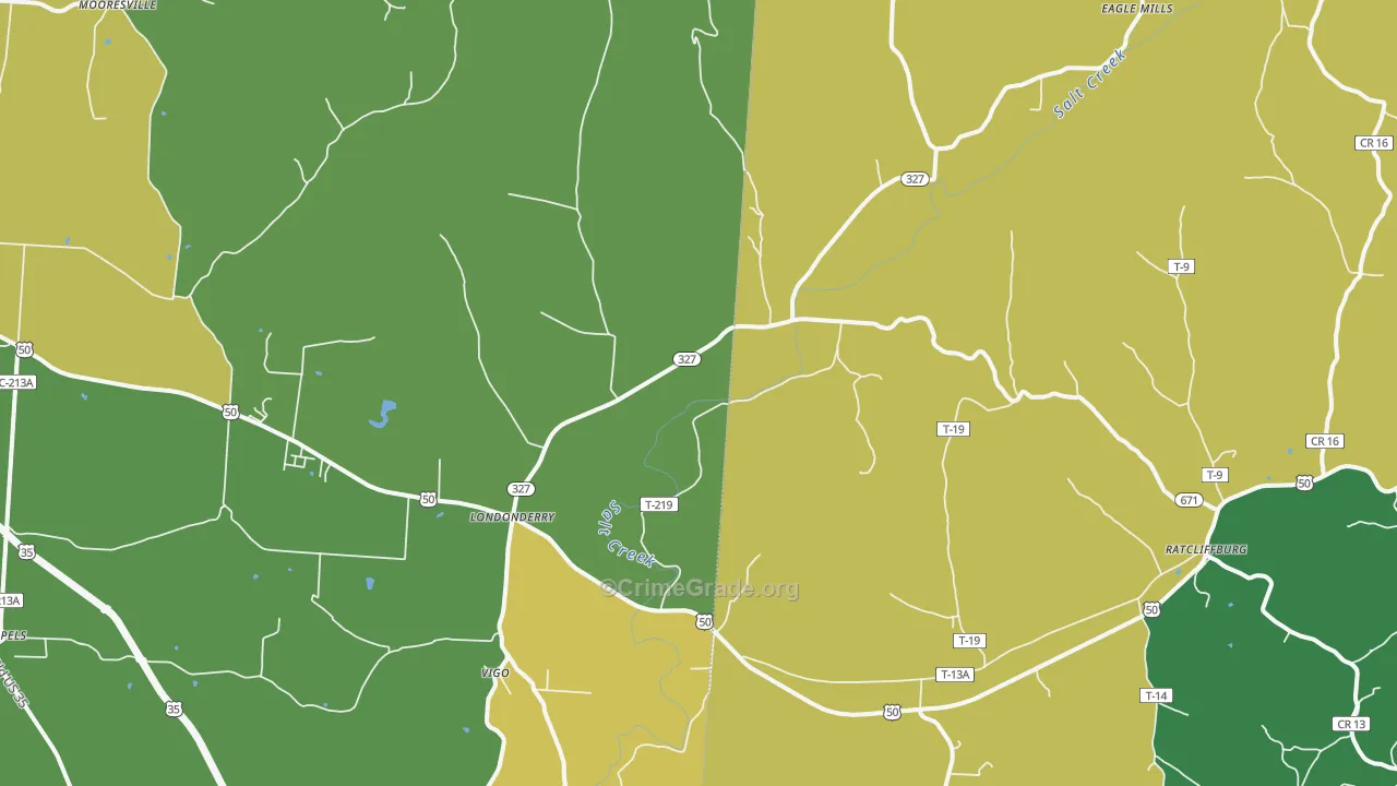 45647, OH Map of Theft Rates