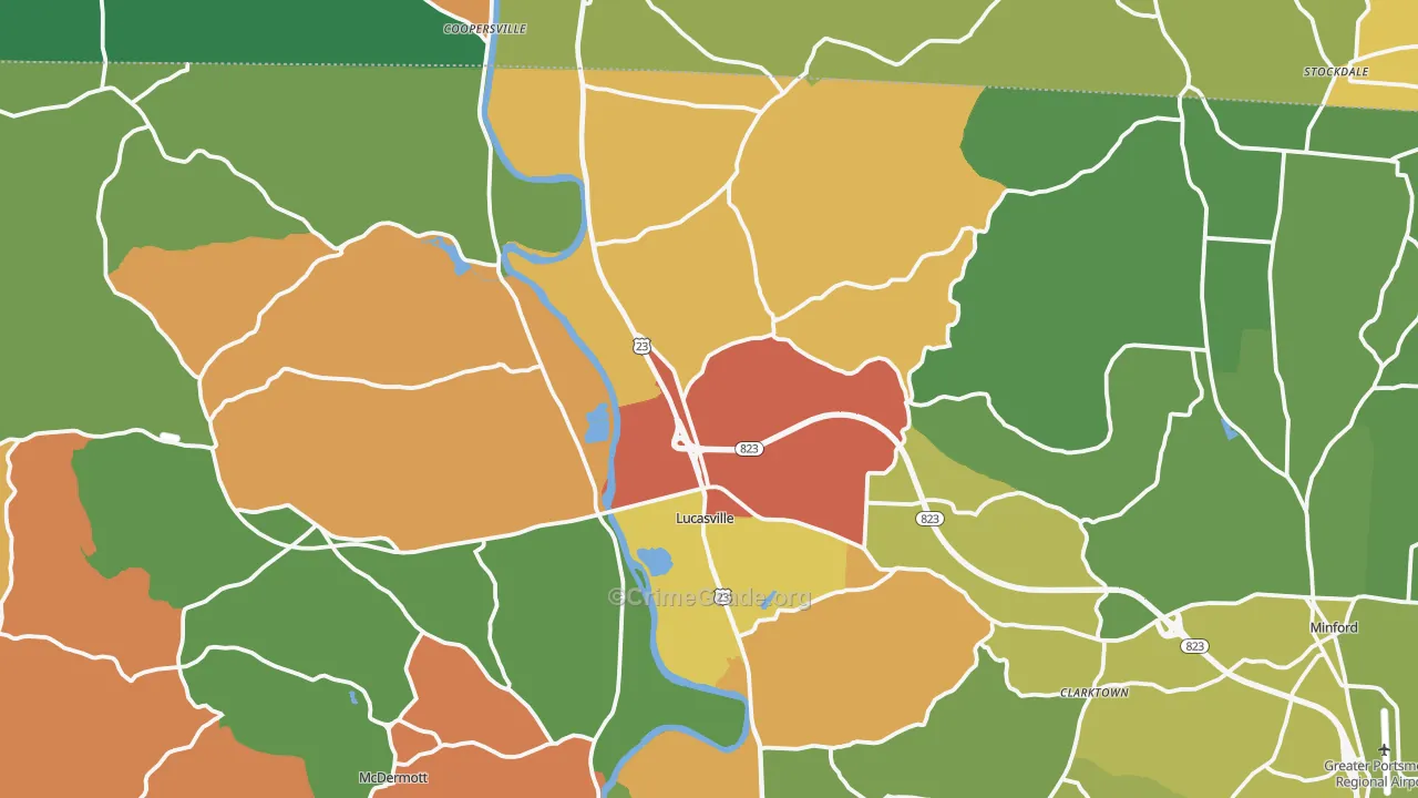 45648, OH Map of Theft Rates