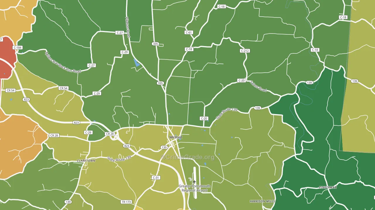 45653, OH Map of Theft Rates