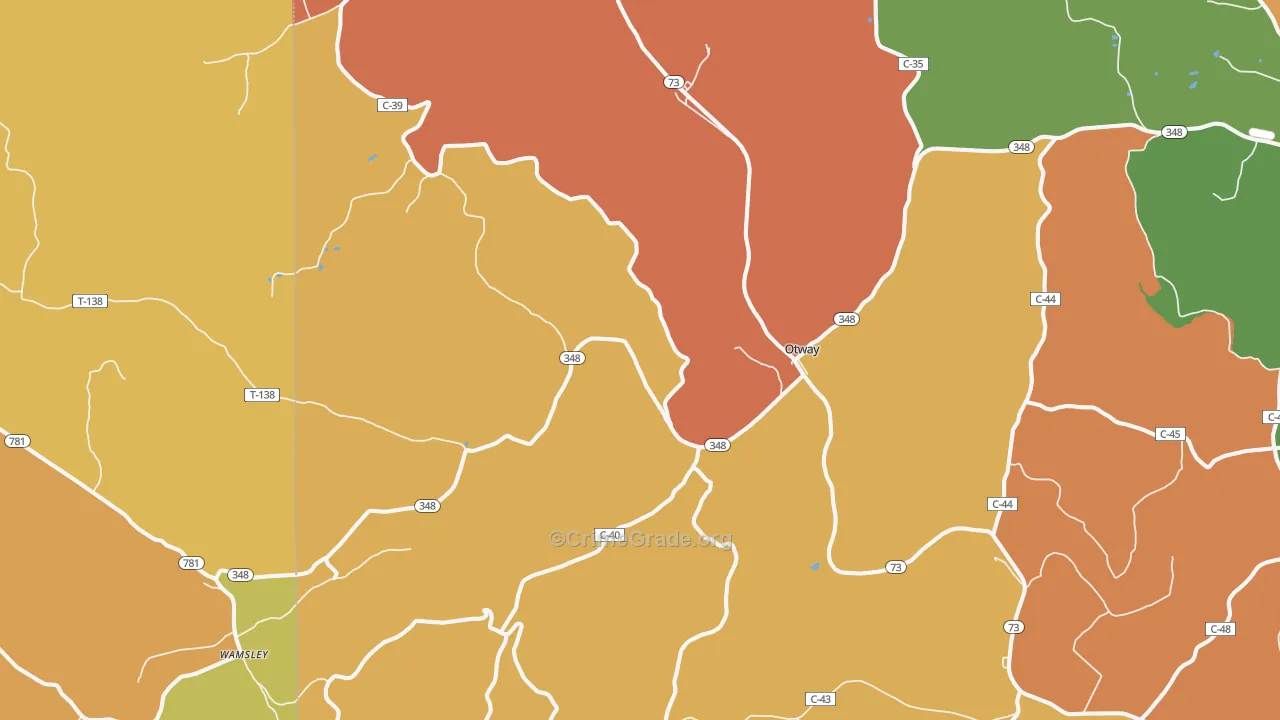 45657, OH Map of Theft Rates