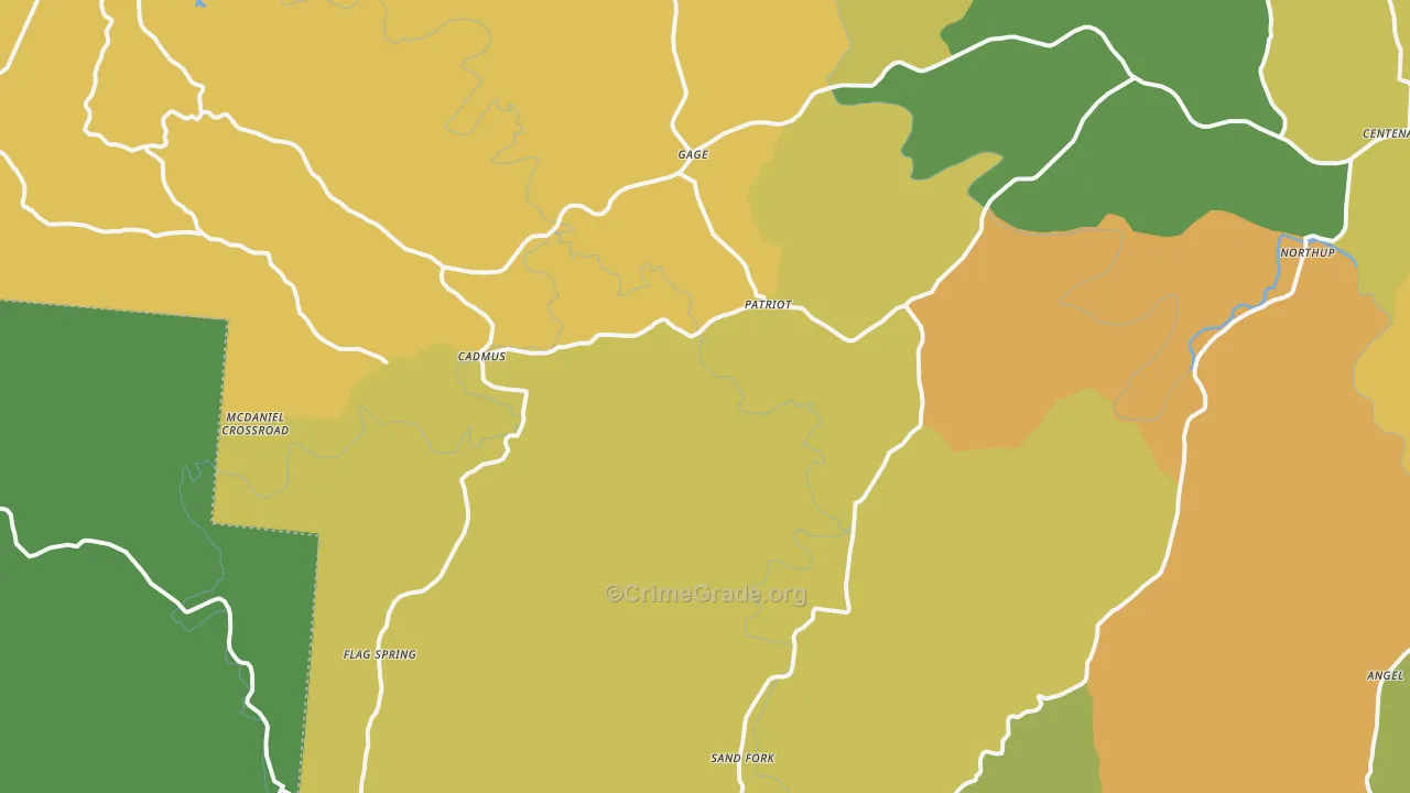 45658, OH Map of Theft Rates