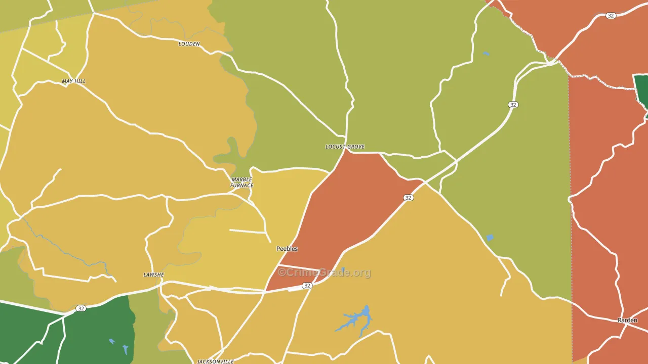 45660, OH Map of Theft Rates