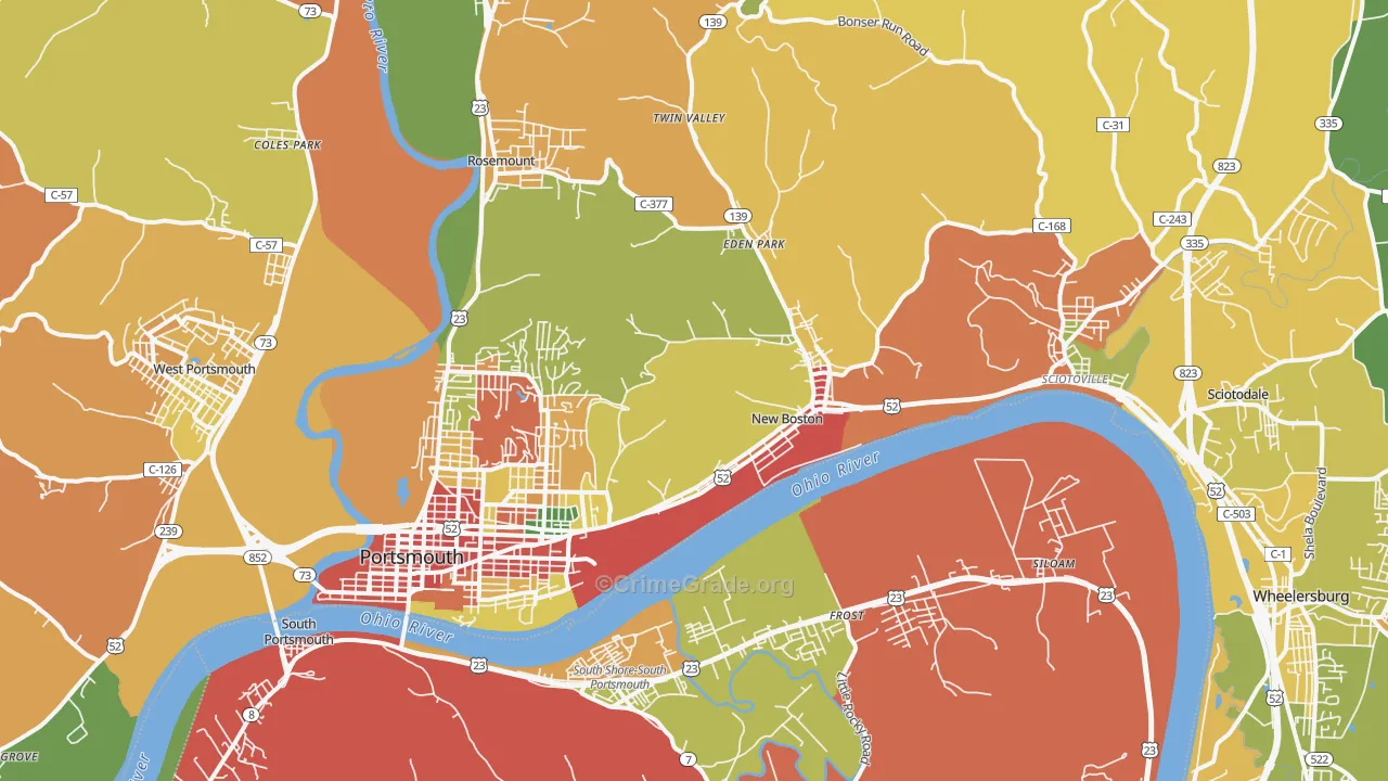 45662, OH Map of Theft Rates