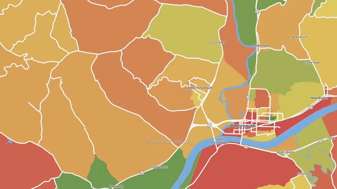45663, OH Map of Theft Rates