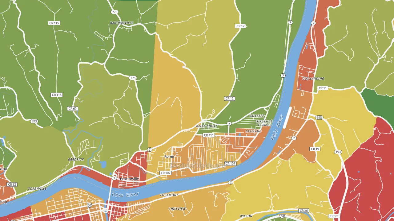 45669, OH Map of Theft Rates