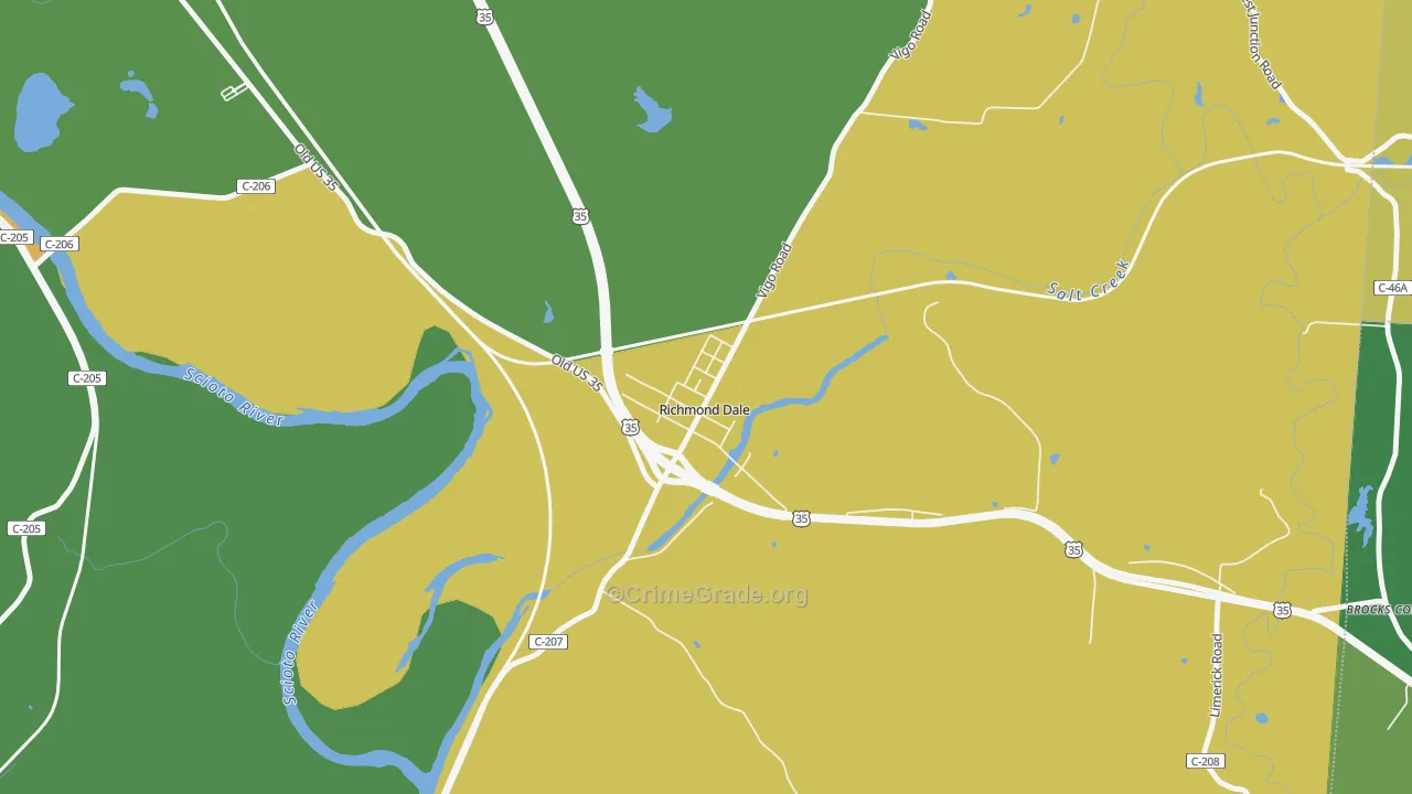 45673, OH Map of Theft Rates
