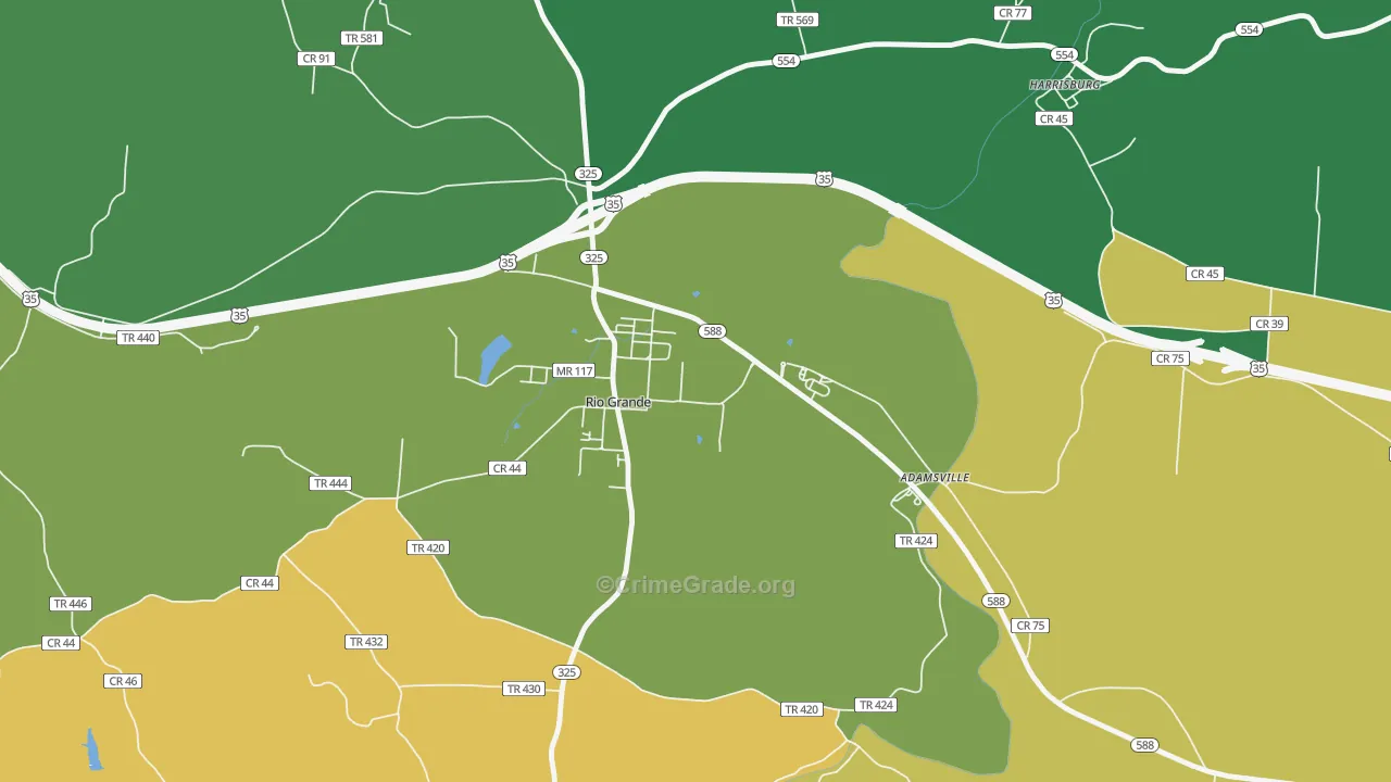 45674, OH Map of Theft Rates