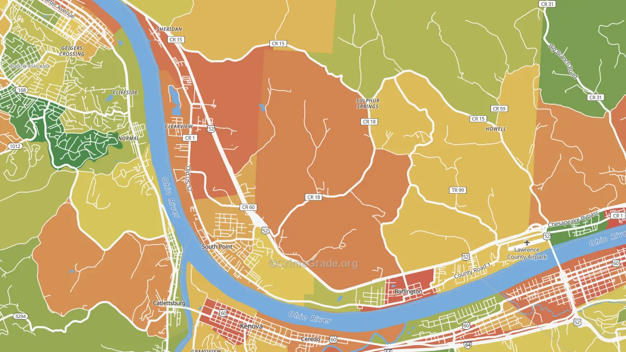 45680, OH Map of Theft Rates