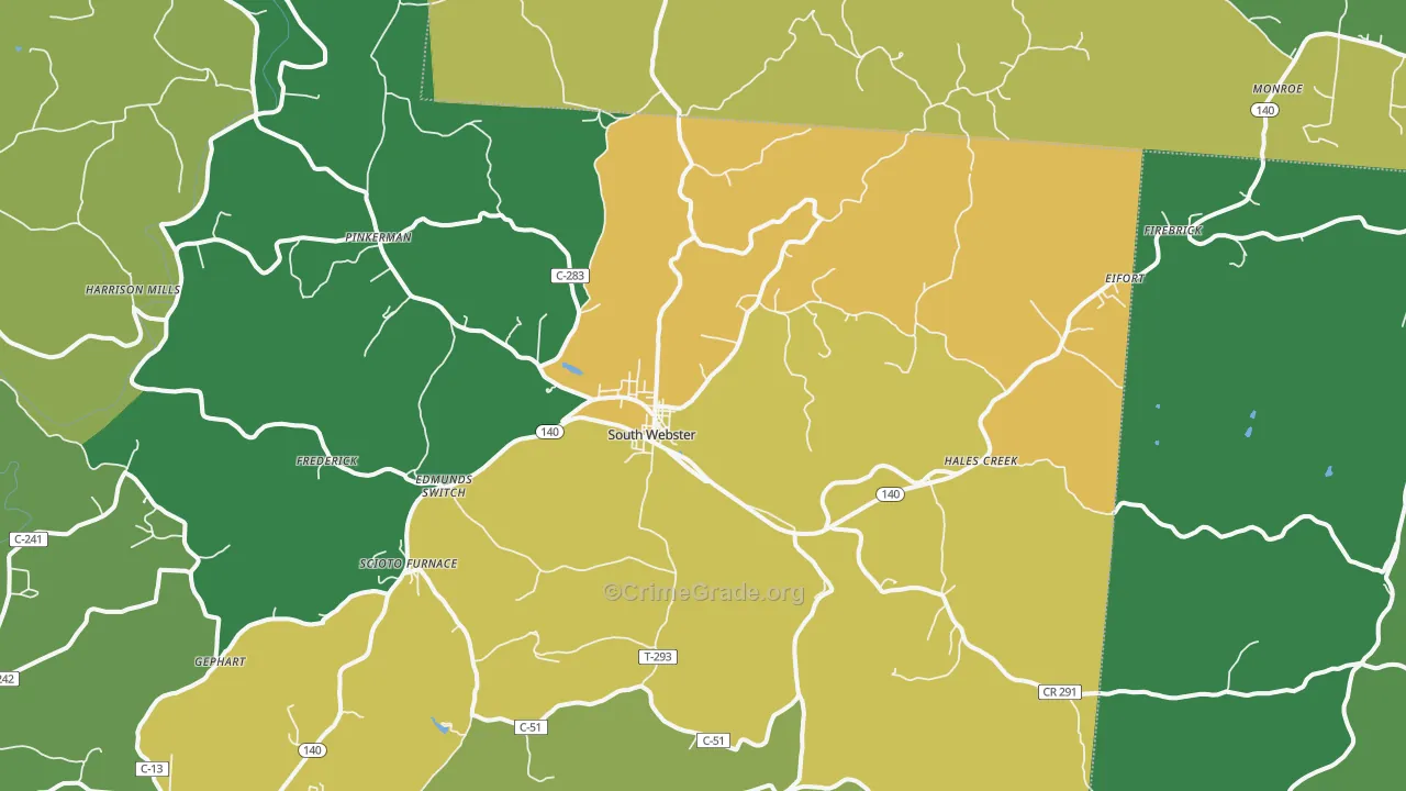 45682, OH Map of Theft Rates