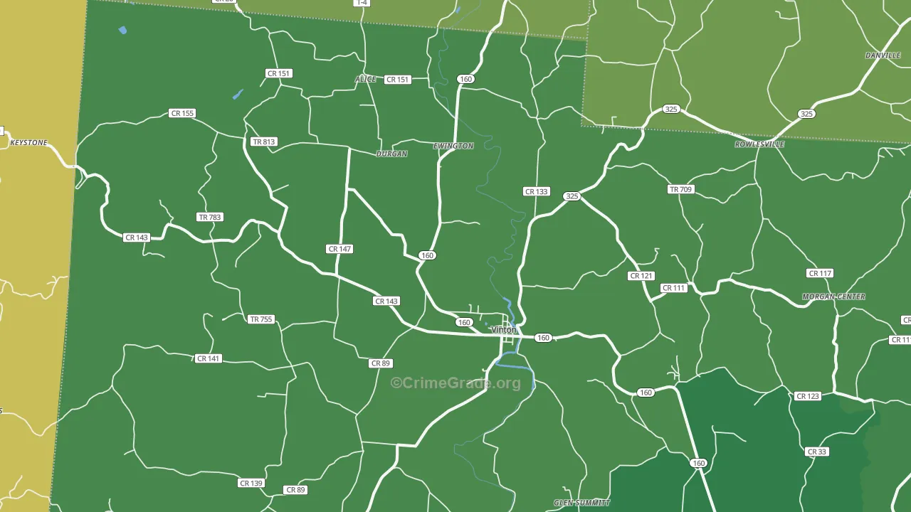 45686, OH Map of Theft Rates
