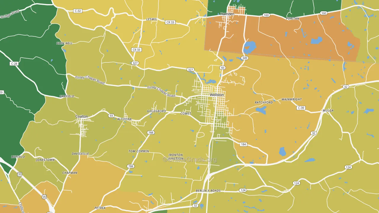 45692, OH Map of Theft Rates